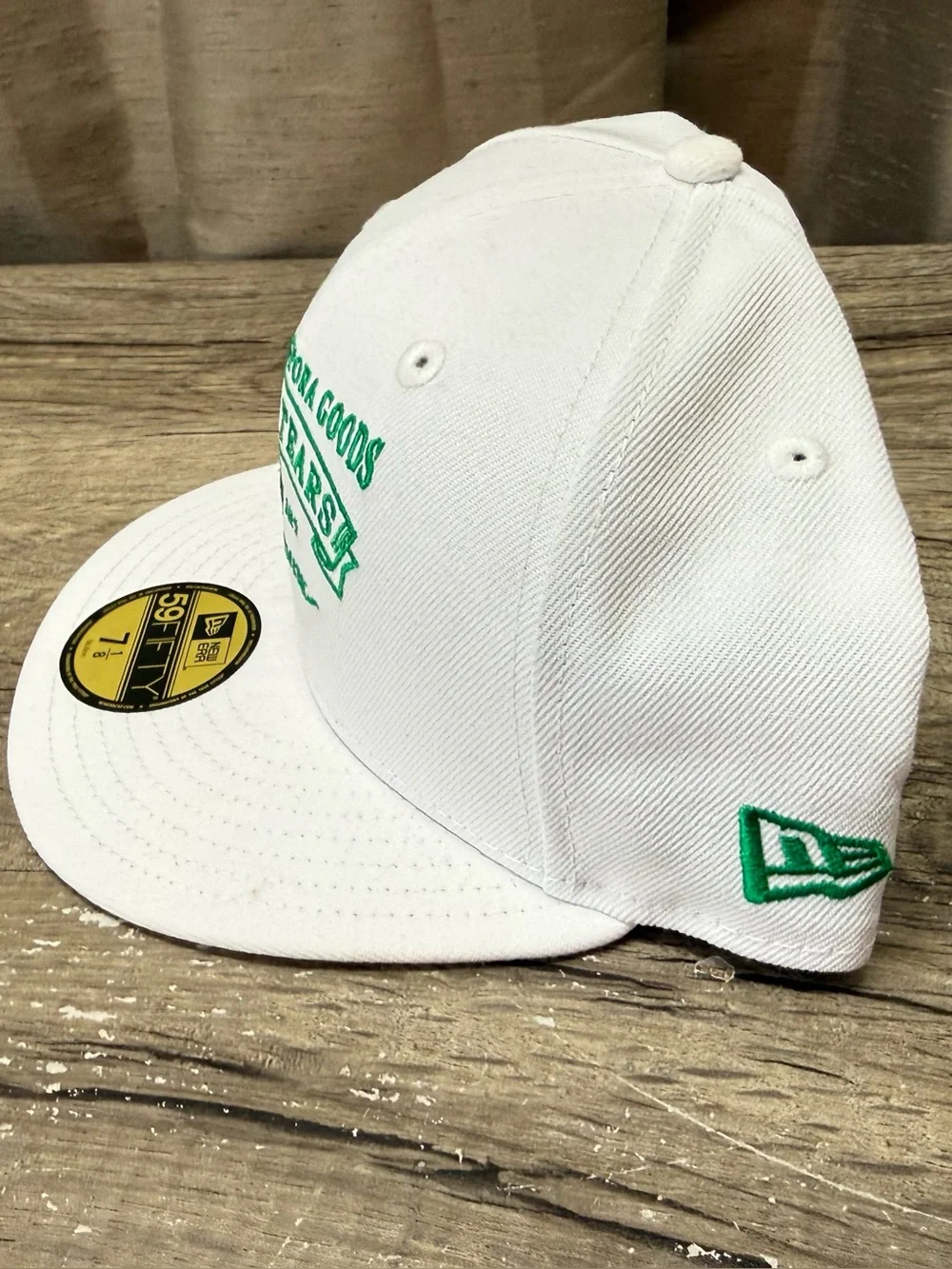 Denim tears White and Green Cap size 7 1/8 NWT